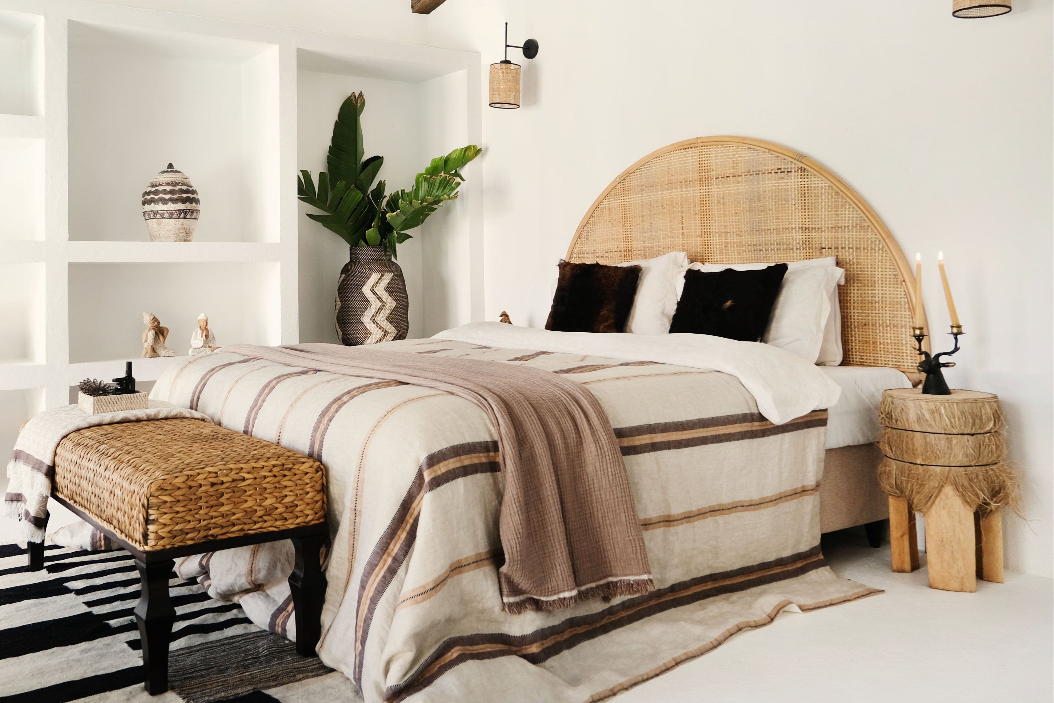 RATTAN RORO BED HEADBOARD