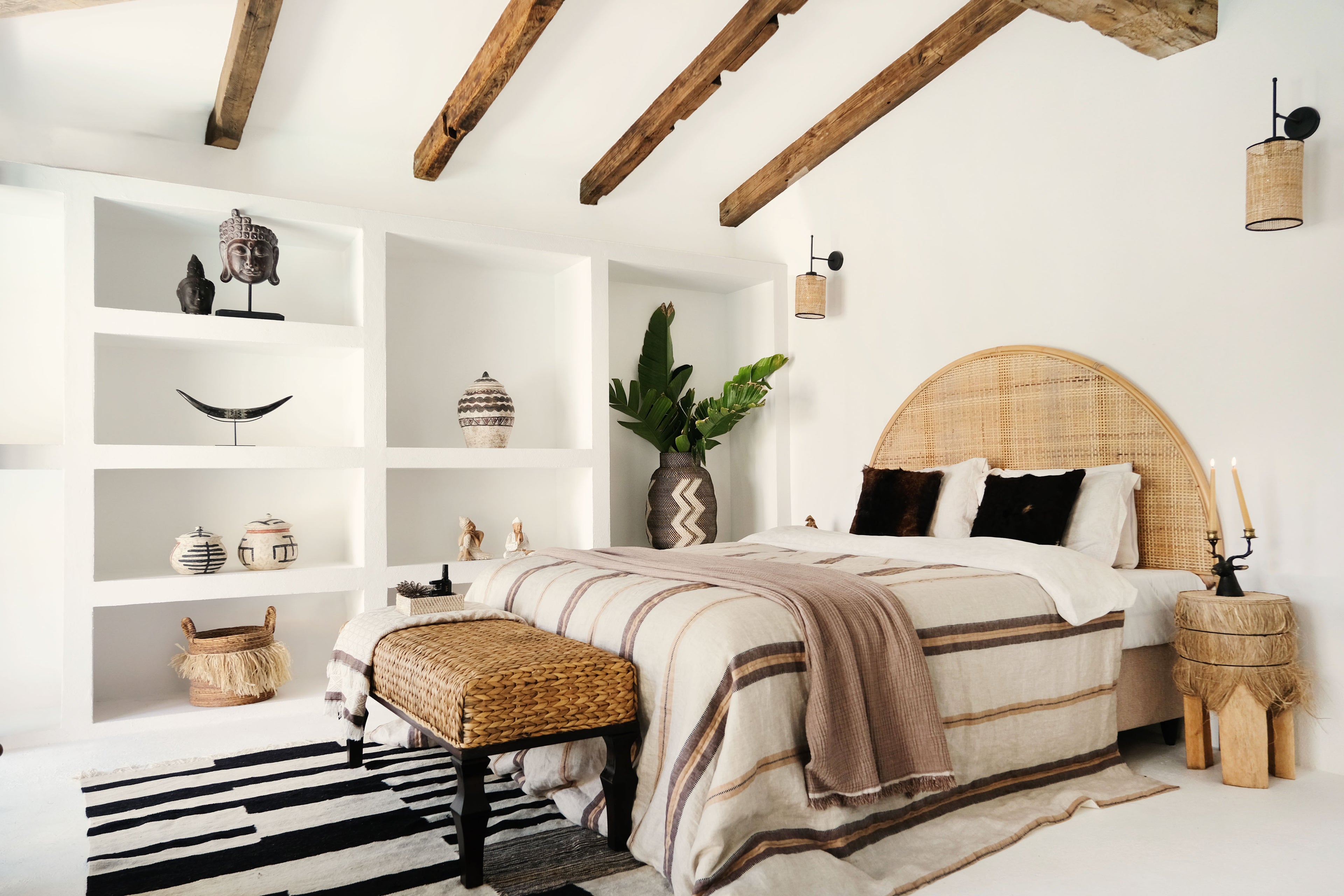 RATTAN RORO BED HEADBOARD