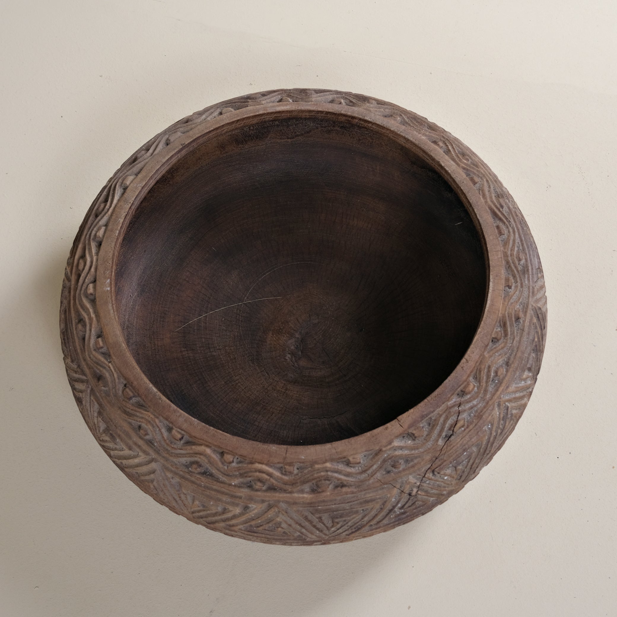 TEAK İŞLEMELİ KASE YUVARLAK