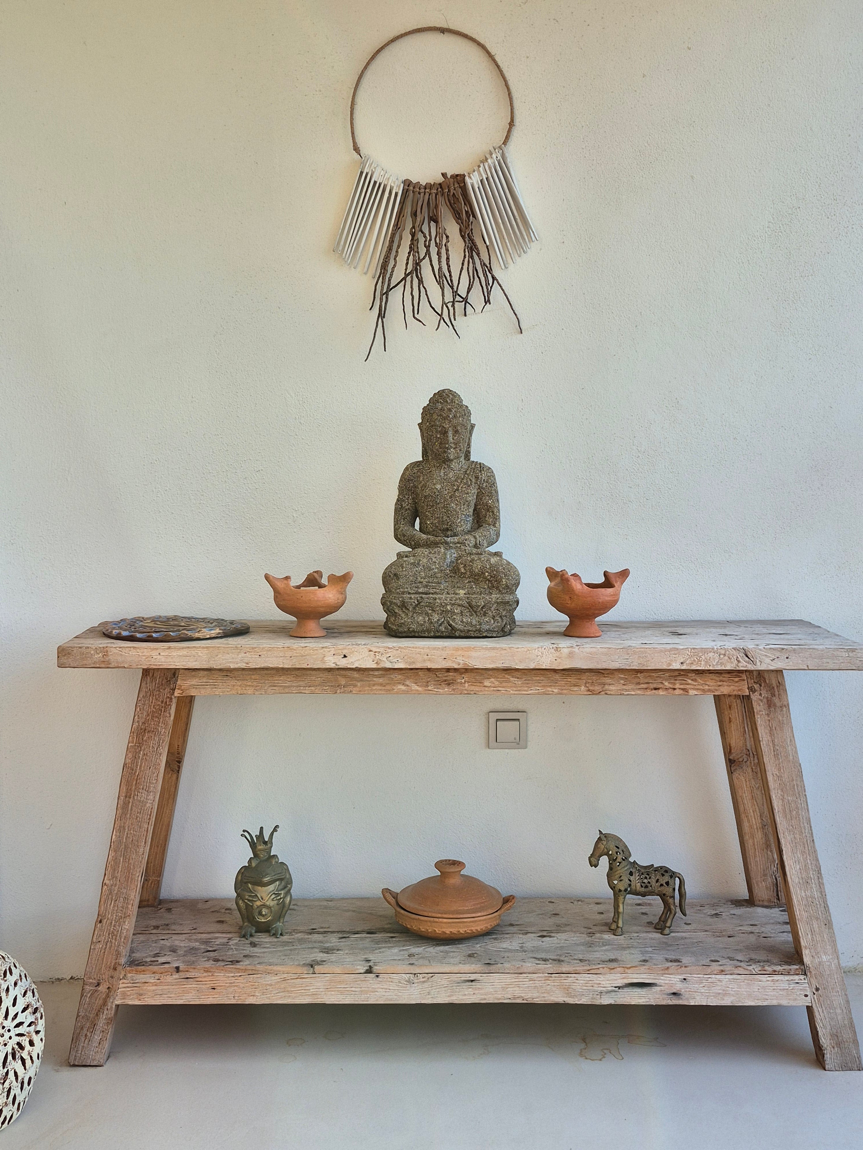 YEŞİL TAŞ OTURAN BUDDHA HEYKELİ 1