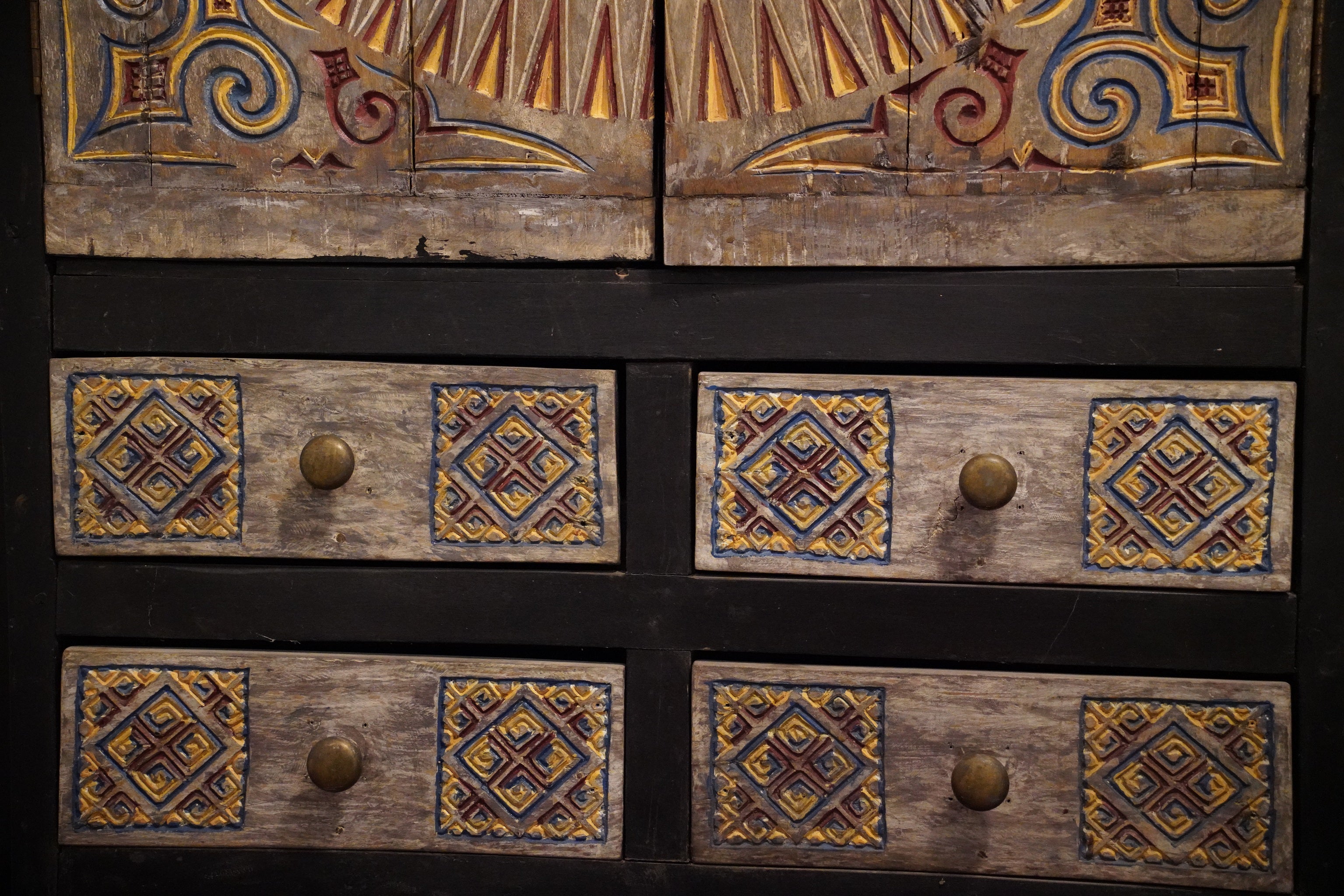 TEAK CARVED WARDROBE