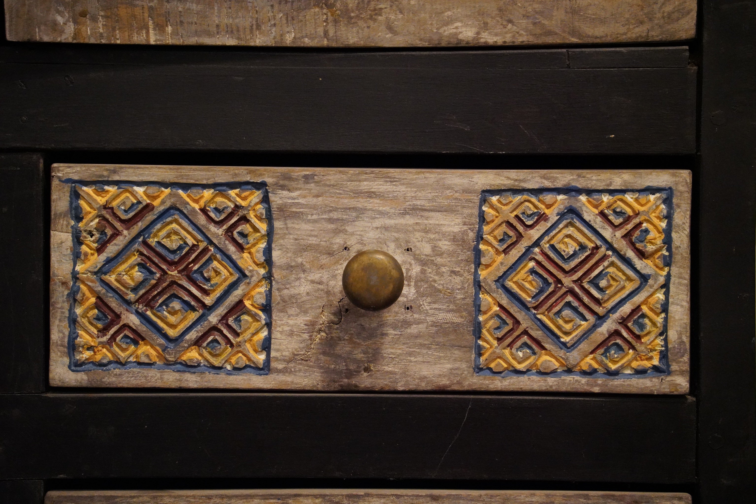 TEAK CARVED WARDROBE