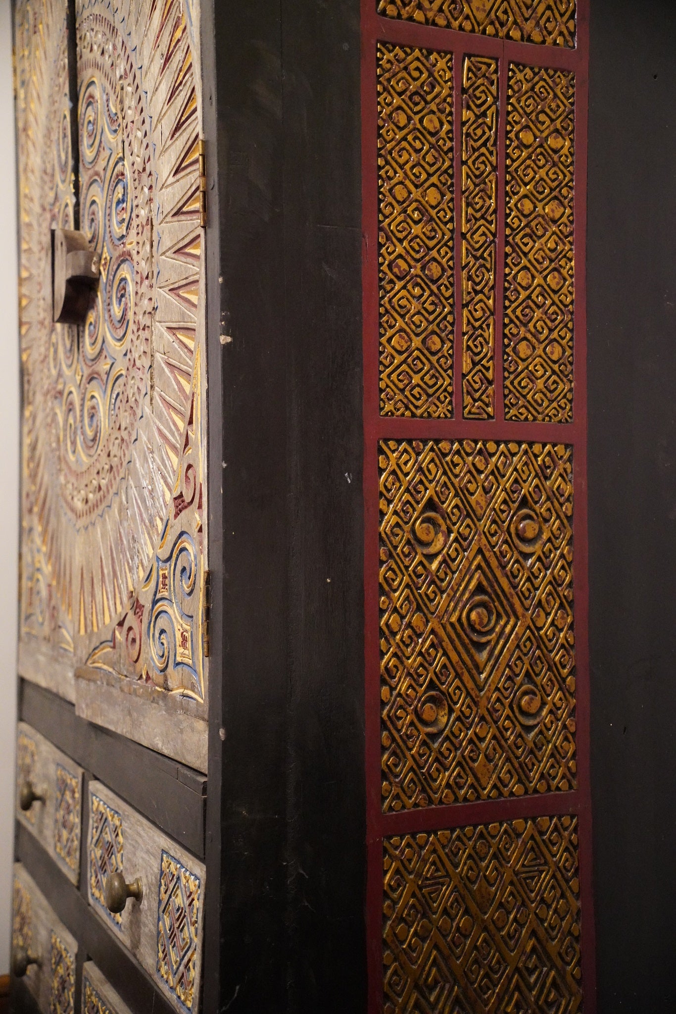 TEAK CARVED WARDROBE