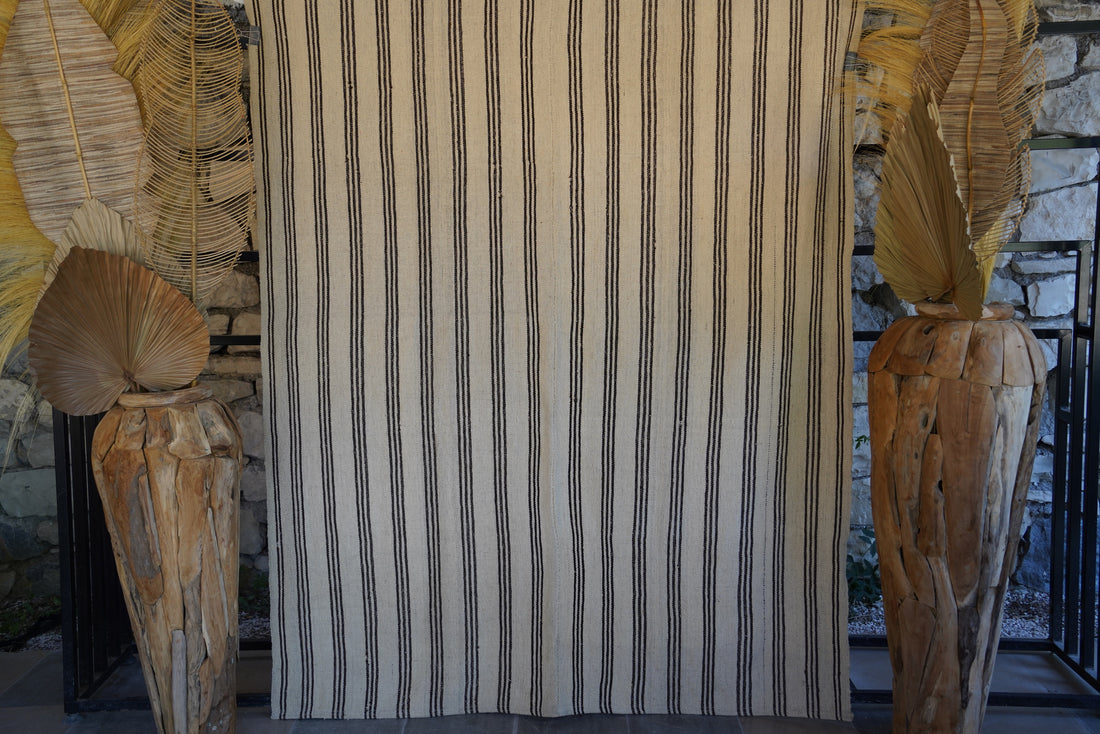 THIN BROWN STRIPED CARPET