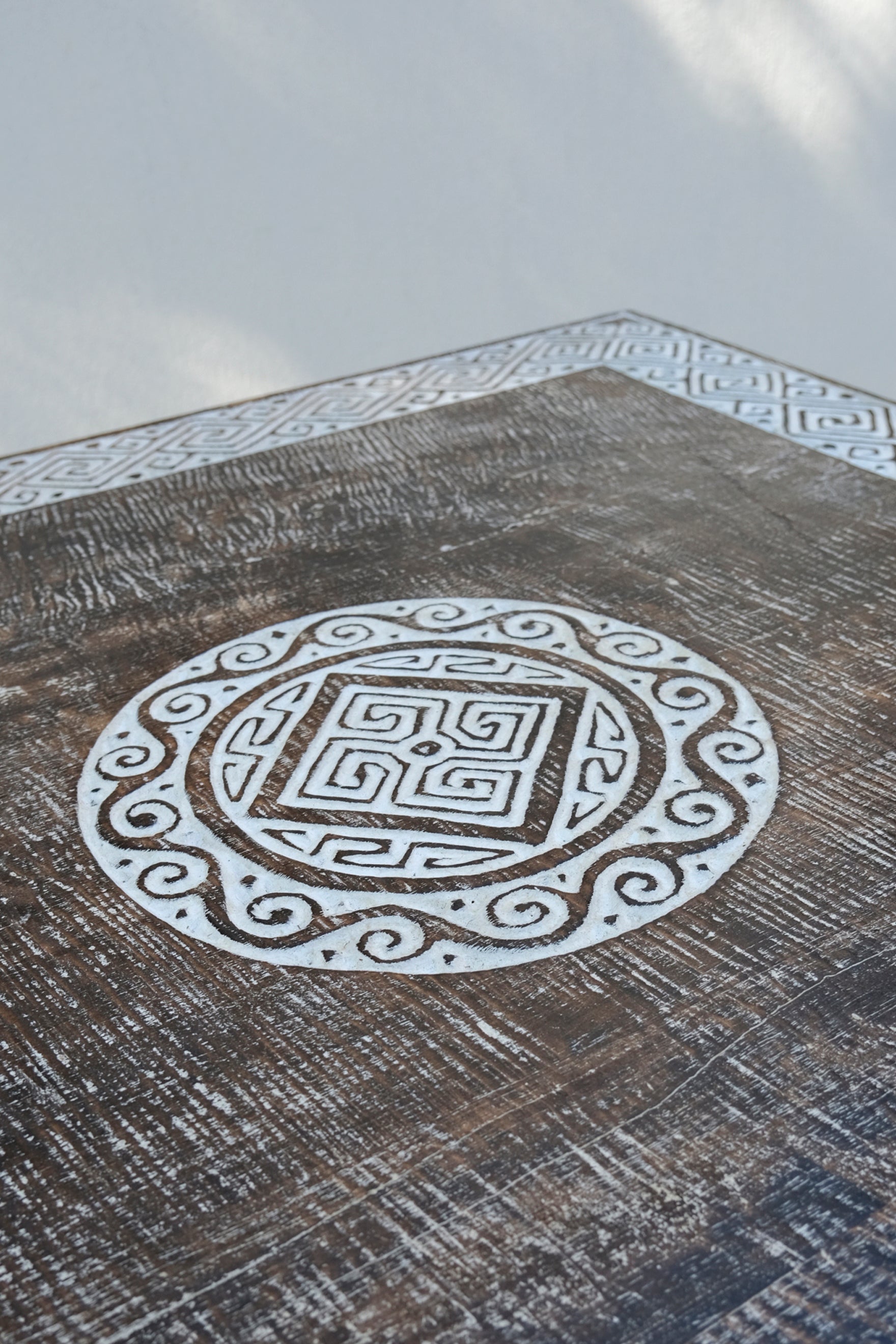 SQUARE EMBROIDERED TABLE 90CM
