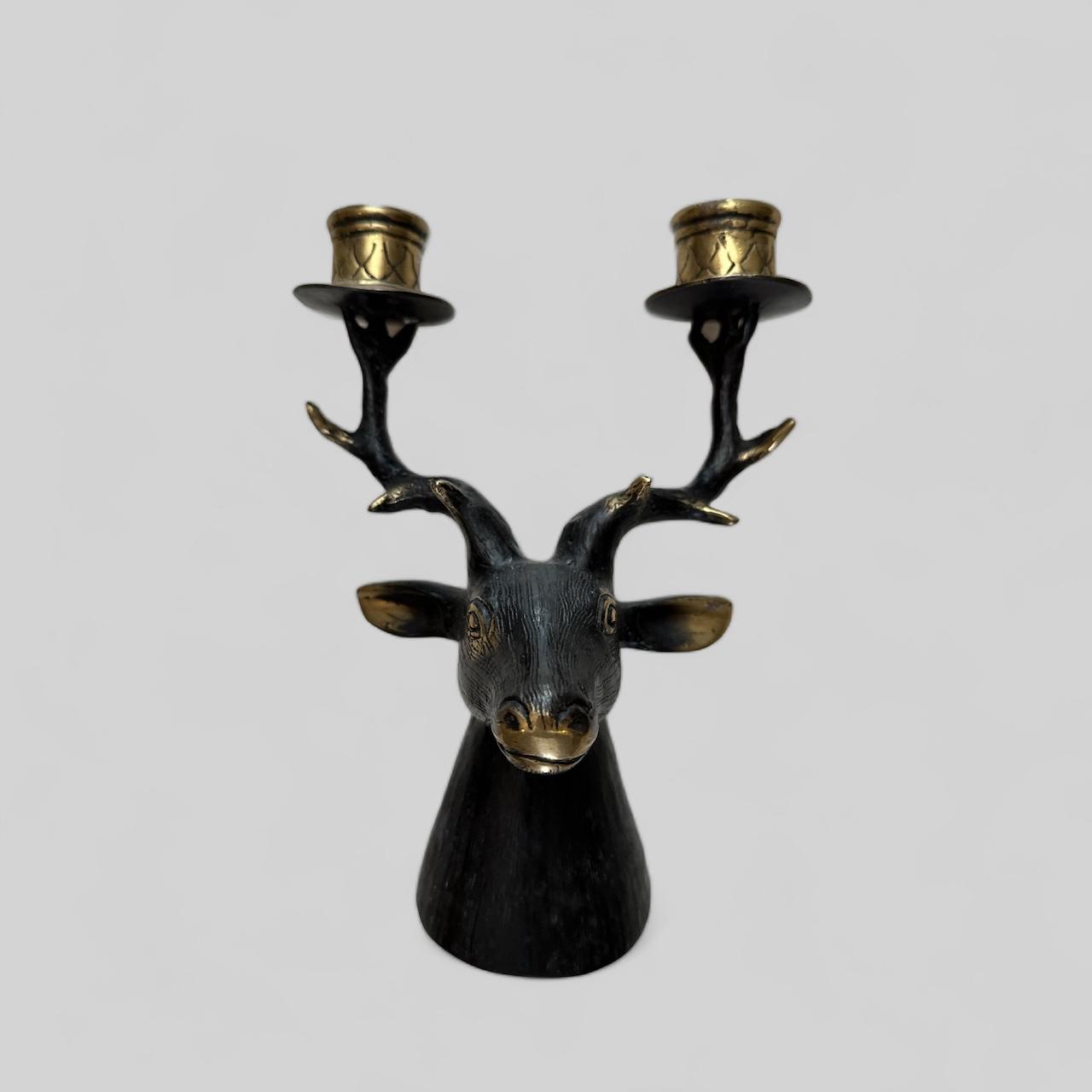 DEER CANDLE HOLDER WITH TWO CANDLES