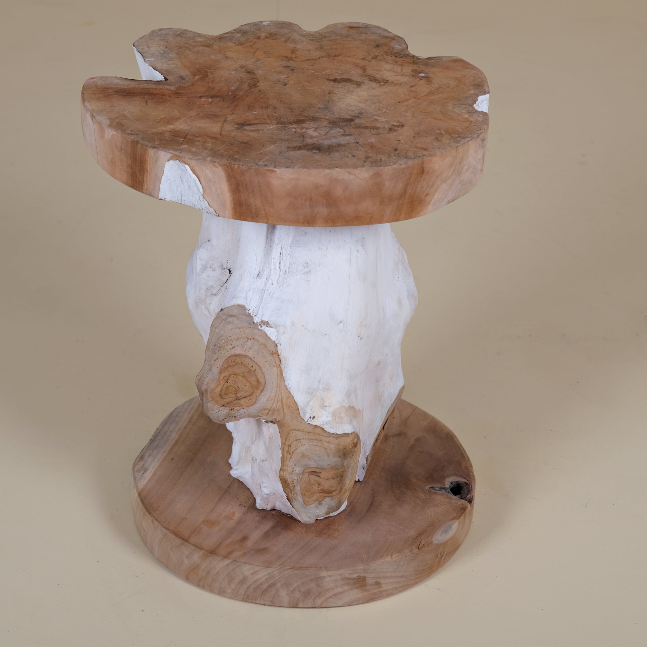 WHITE TEAK STOOL