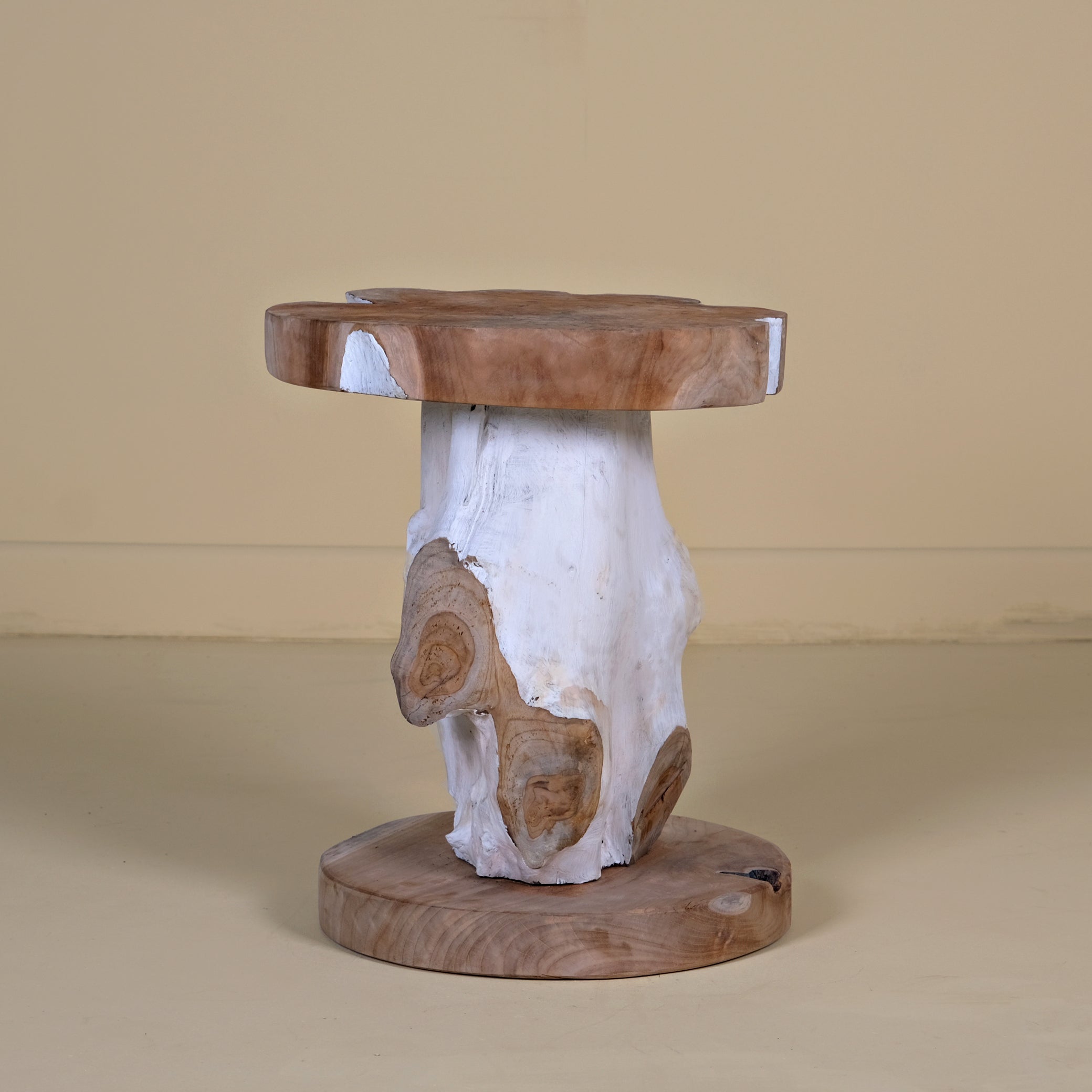 WHITE TEAK STOOL