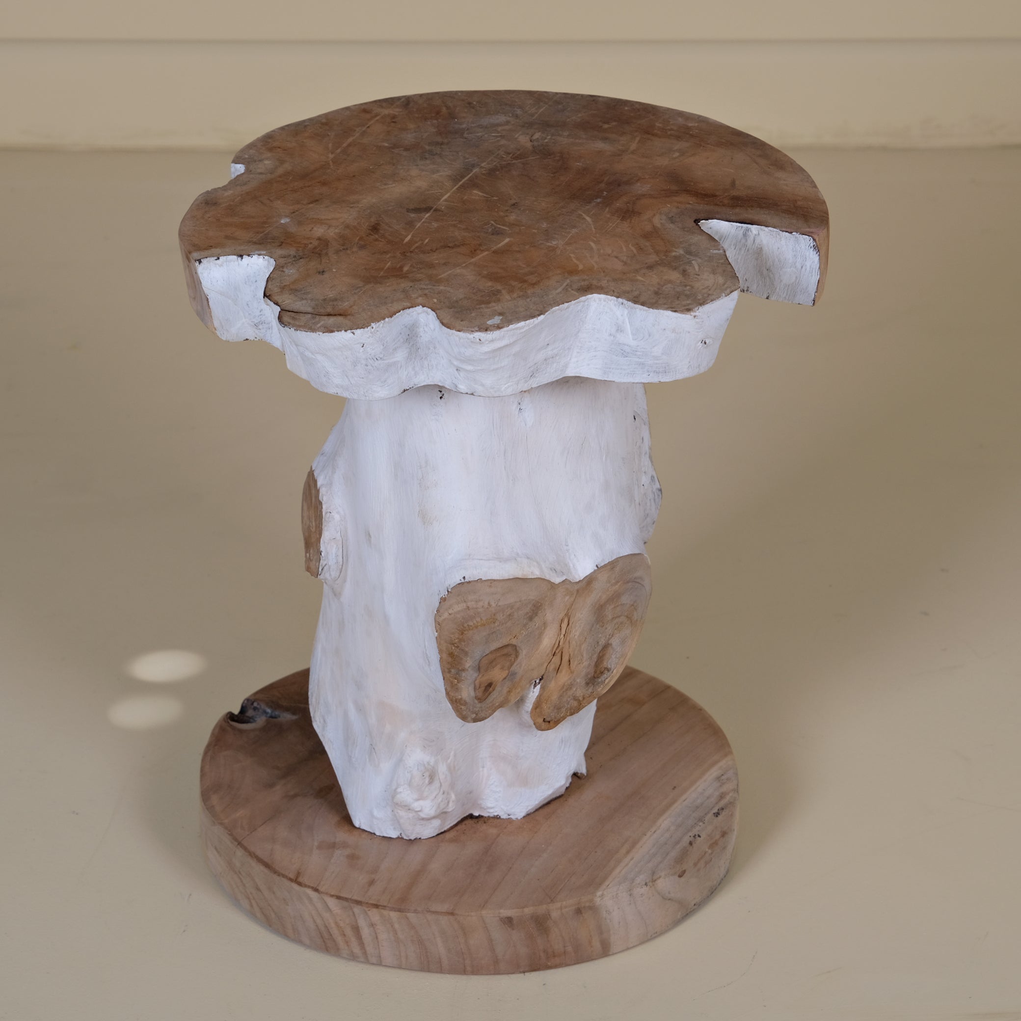 WHITE TEAK STOOL