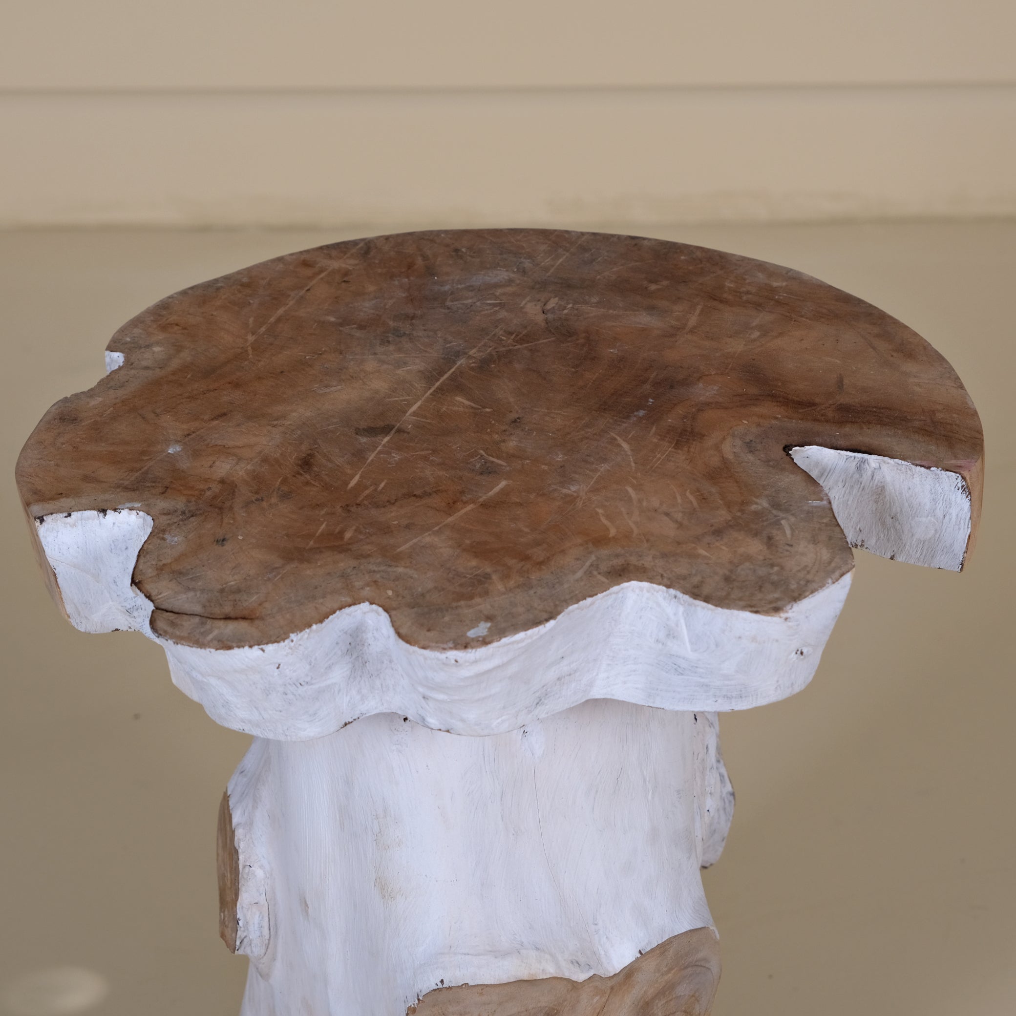WHITE TEAK STOOL