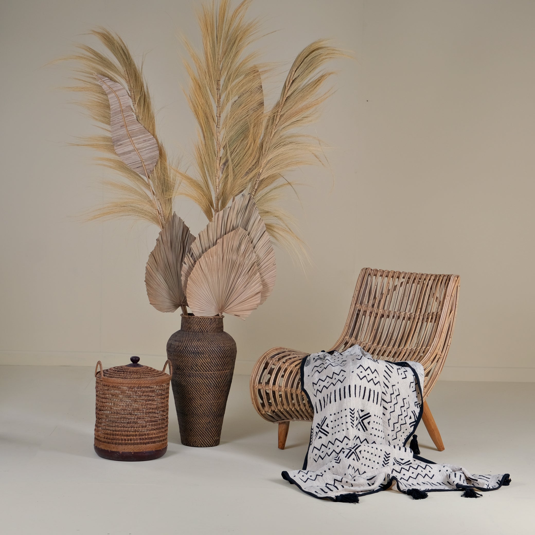 RATTAN HANDLED BASKET