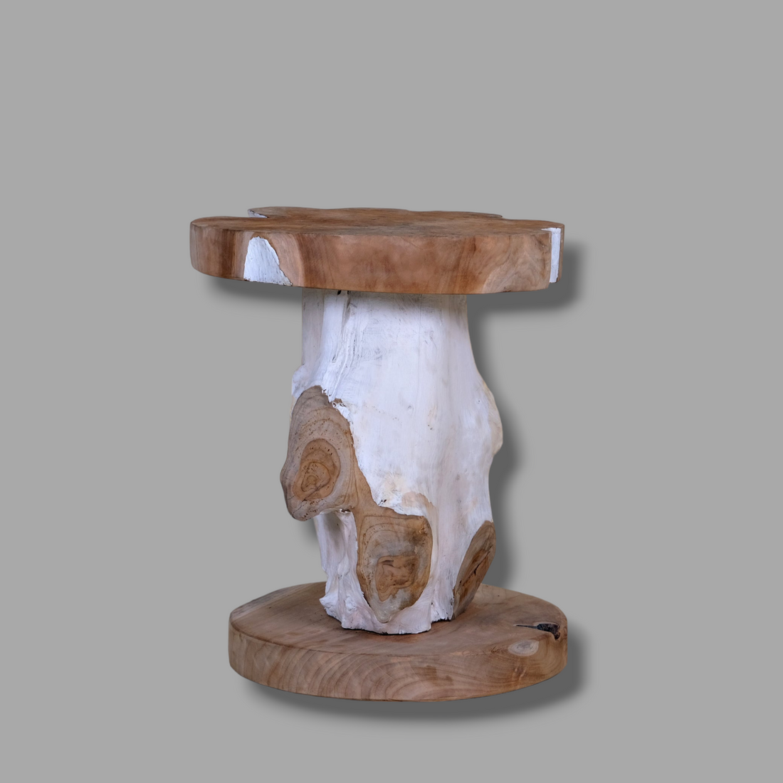 WHITE TEAK STOOL