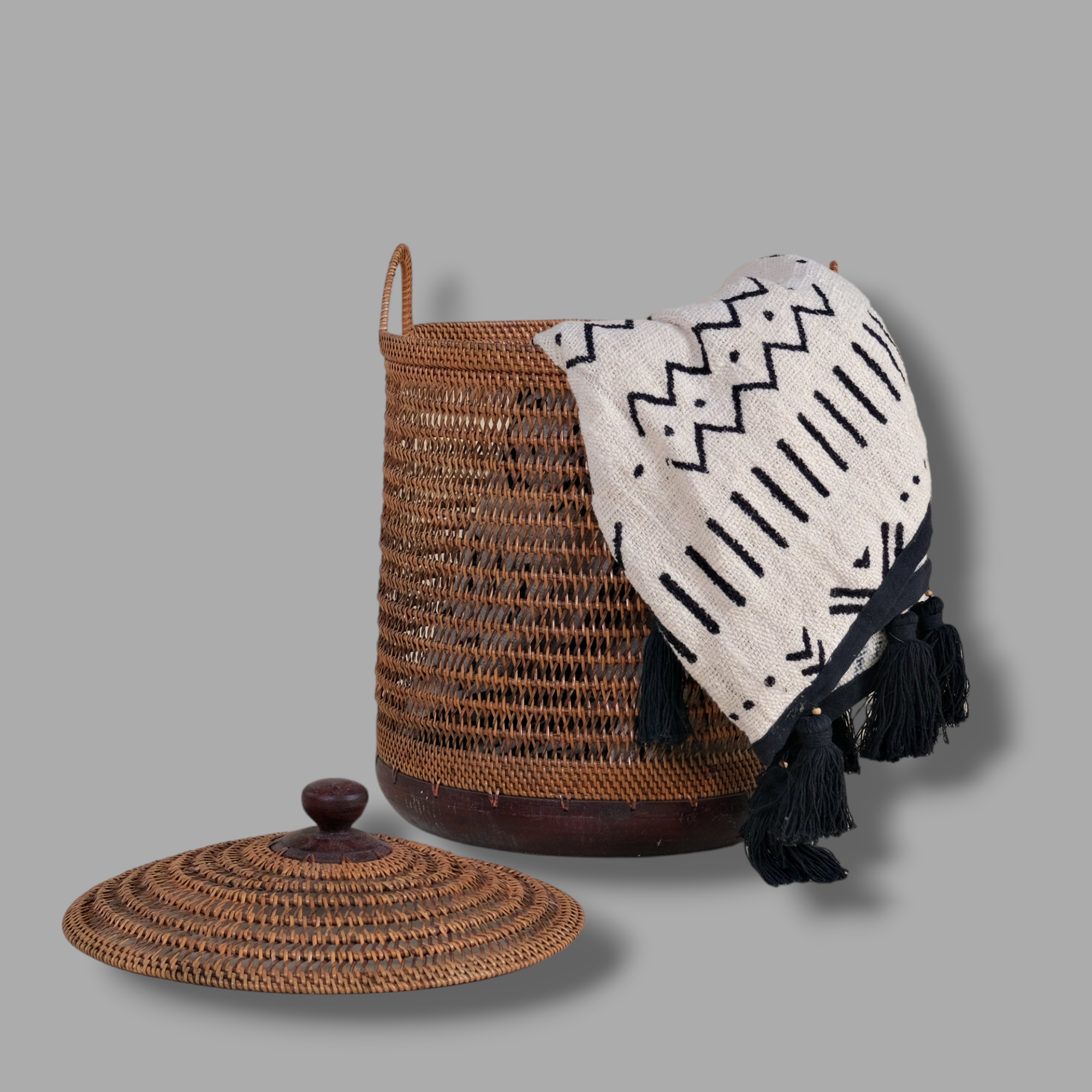 RATTAN HANDLED BASKET