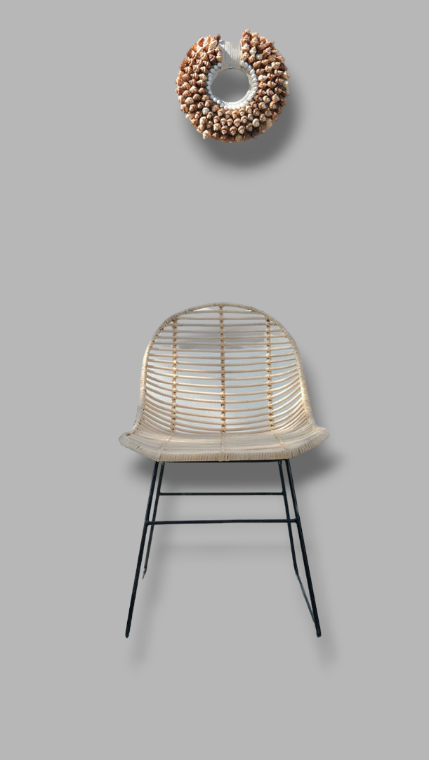 RATTAN CHAIR WITH STEEL LEGS