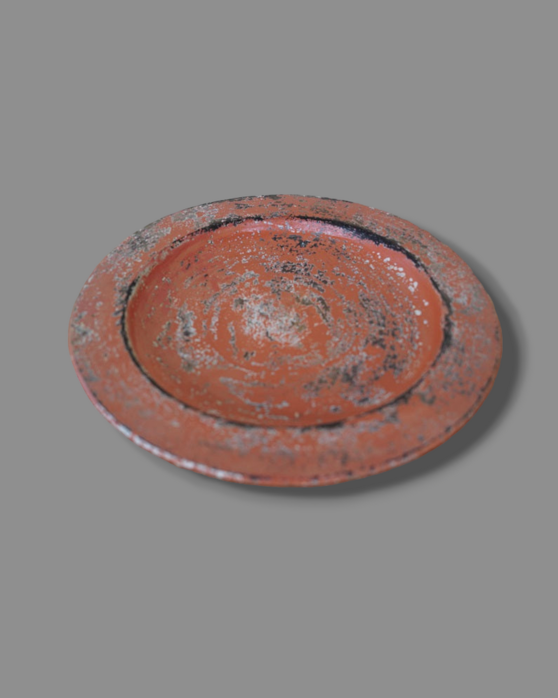 ROUND WOODEN PLATE ORANGE