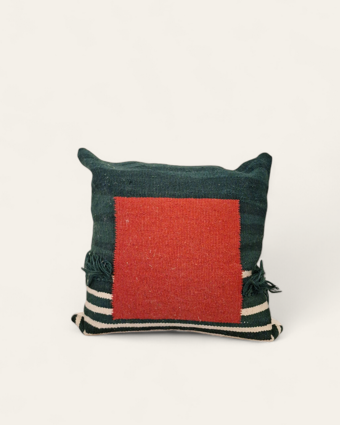 HANDWOVEN WOOL ALCA GREEN PILLOWCASE