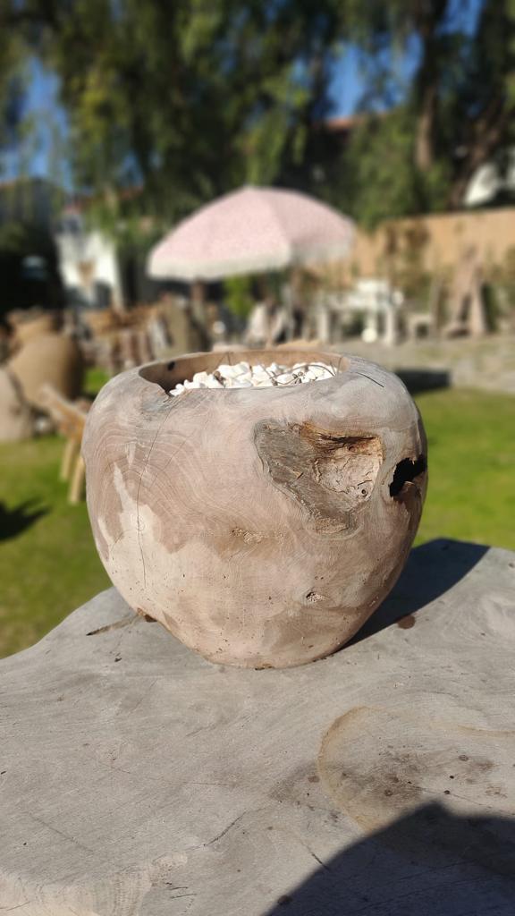 TEAK DECORATIVE FLOWERPOT S