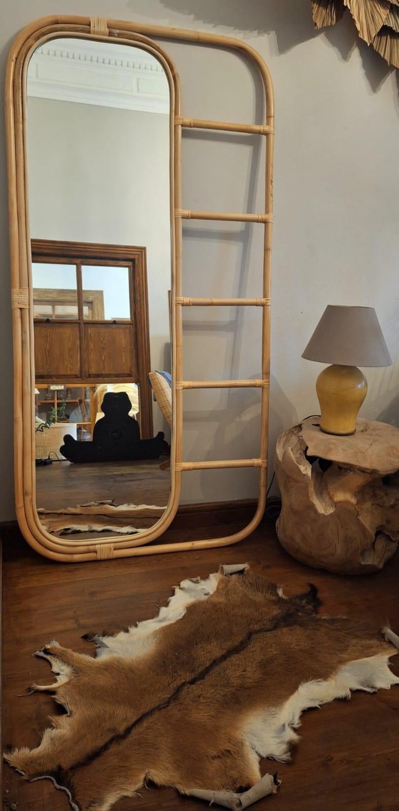 MULTI-HANGED RATTAN MIRROR FRAME