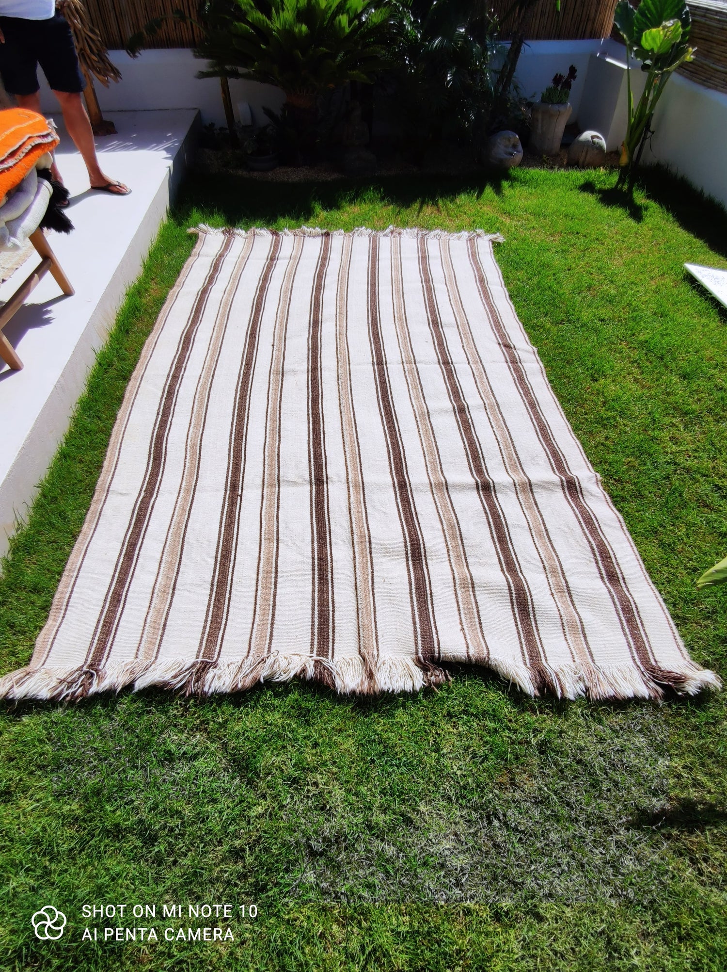 KAHVE ÇİFT ÇİZGİLİ KİLİM