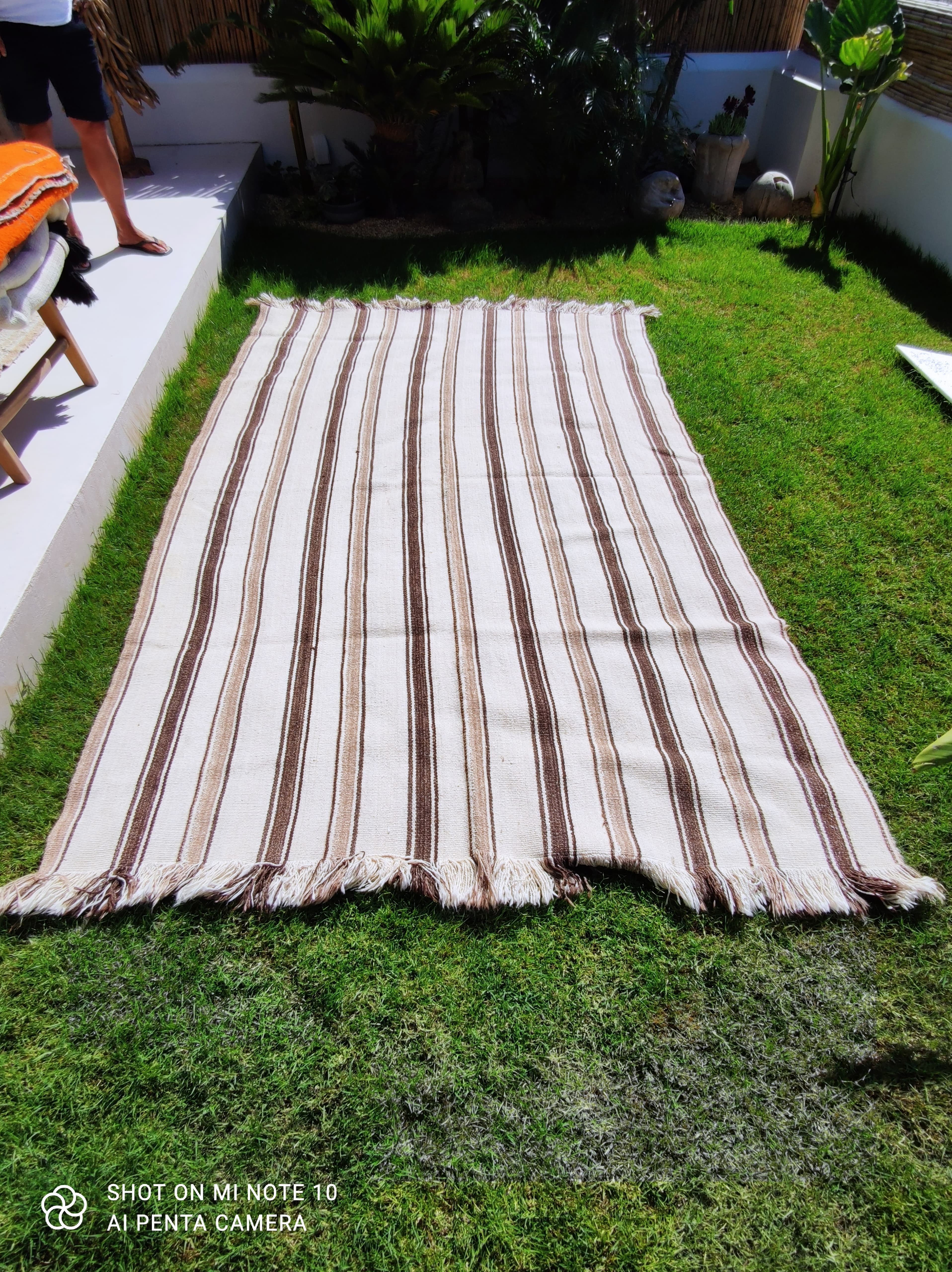 KAHVE ÇİFT ÇİZGİLİ KİLİM