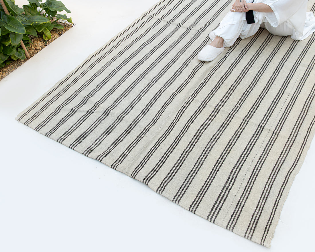 KAHVE ÇİZGİLİ KİLİM