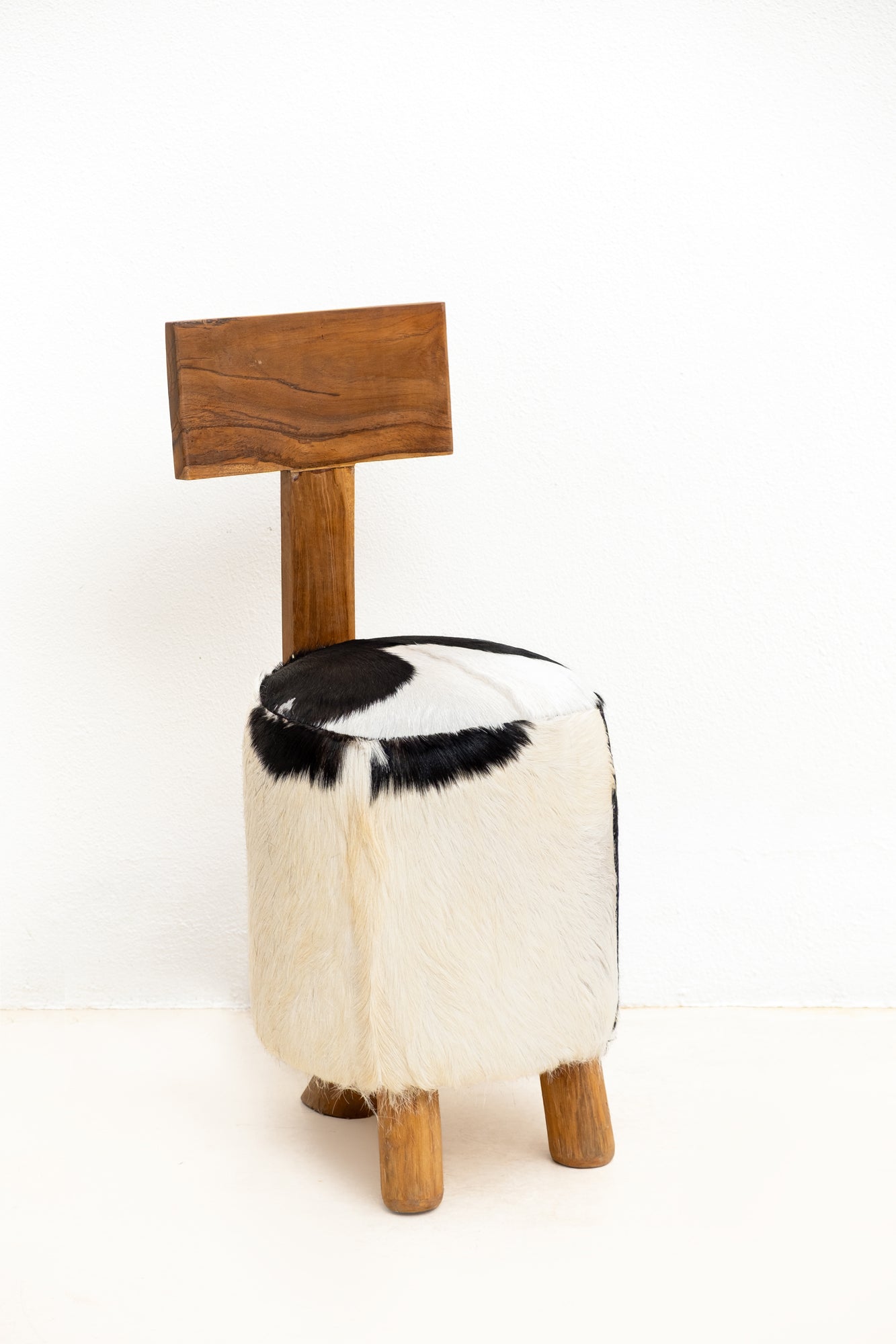CALFSKIN STOOL WITH BACK