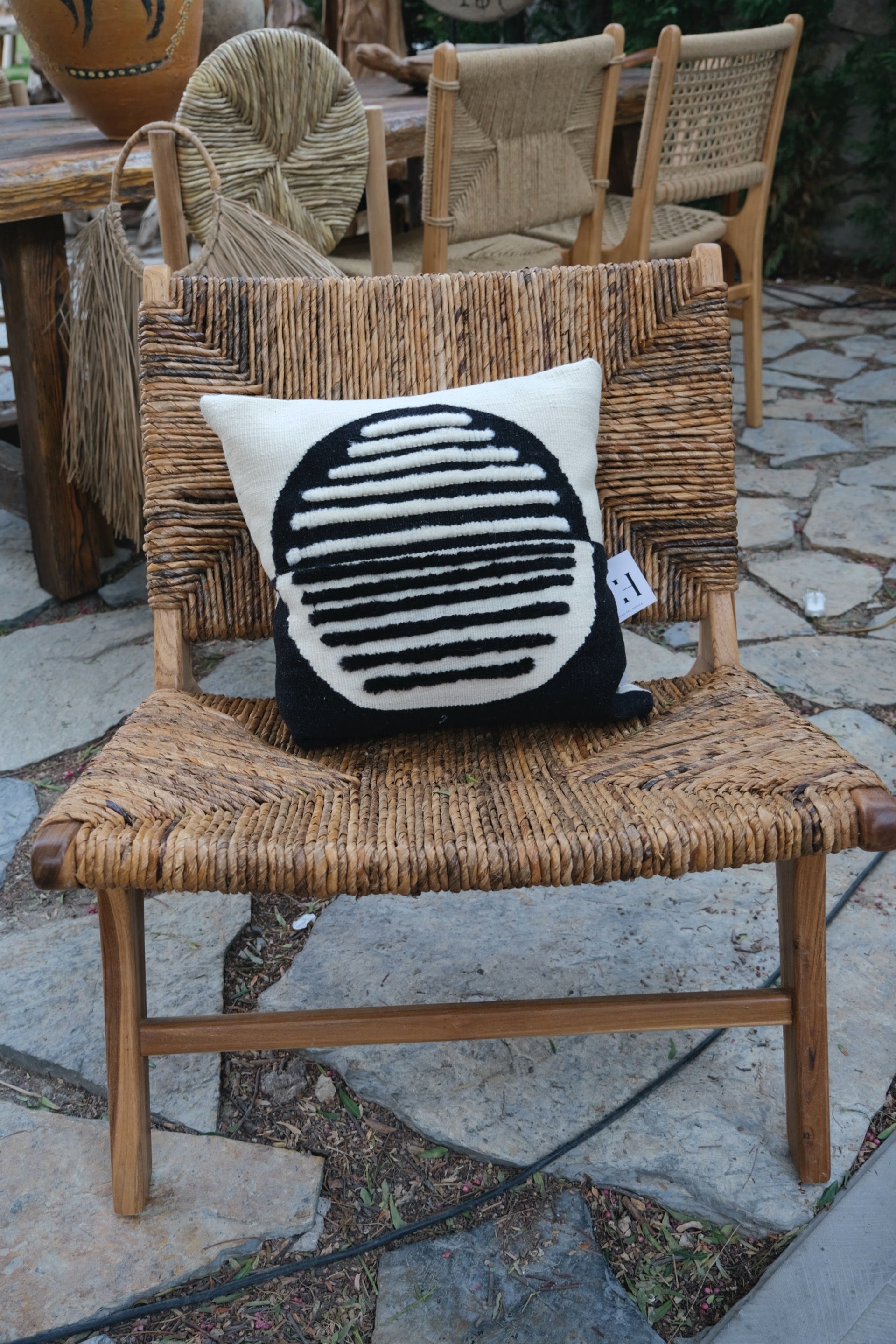 HANDWOVEN WOOL YING YANG PILLOWCASE