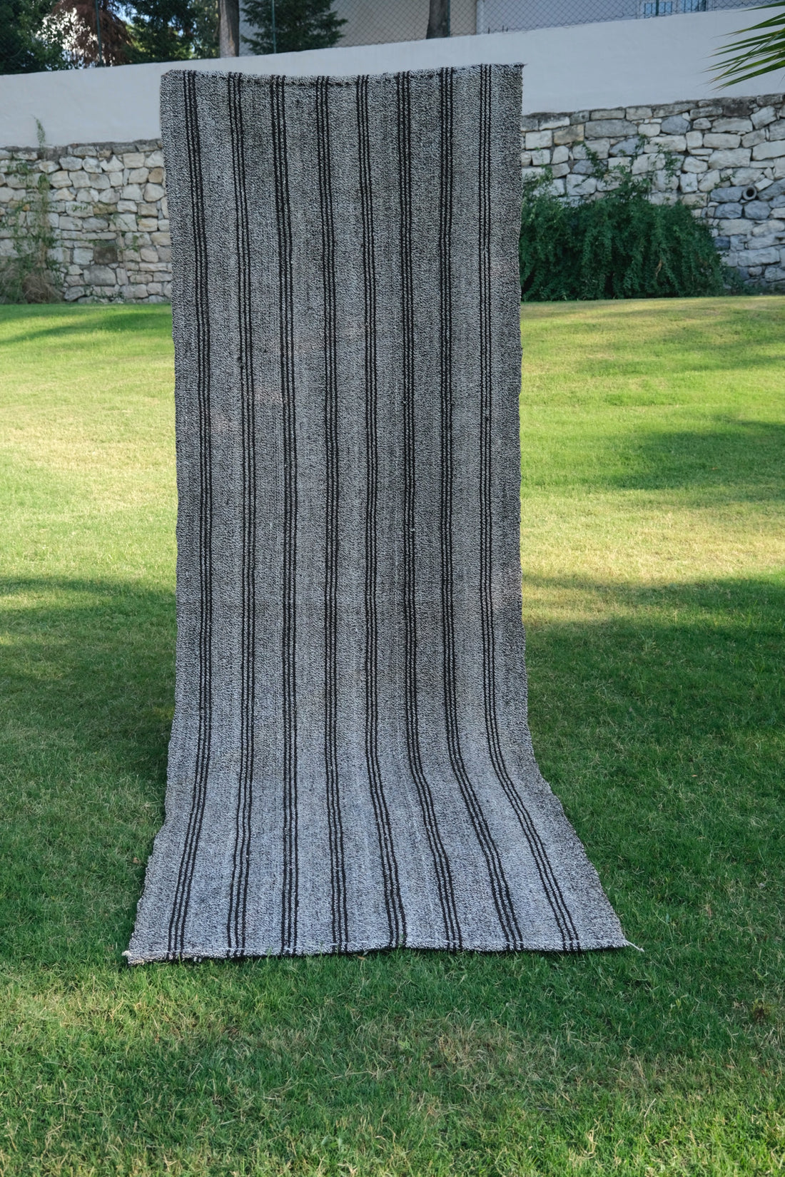 HAIR RUG RUNNER BLACK STRIPED