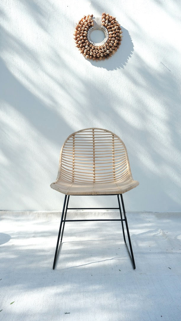 RATTAN CHAIR WITH STEEL LEGS