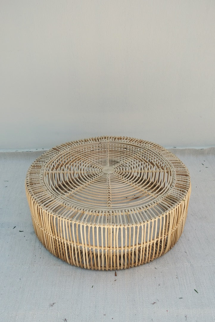 RATTAN COFFEE TABLE IRON SKELETON L